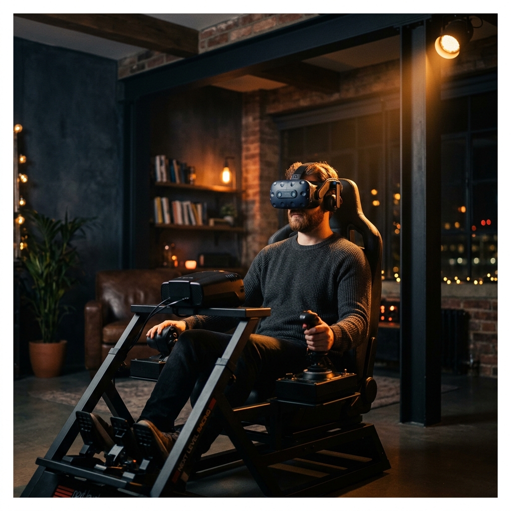 Pilot in VR headset