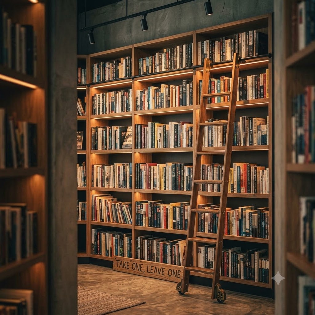The book shelves
